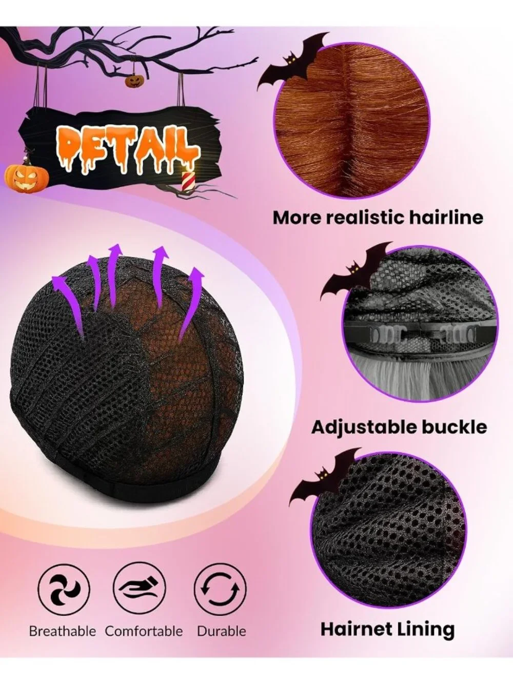 Women's Brown Short Cosplay Convenient Set Include Adjustable Wig Cap Headpiece